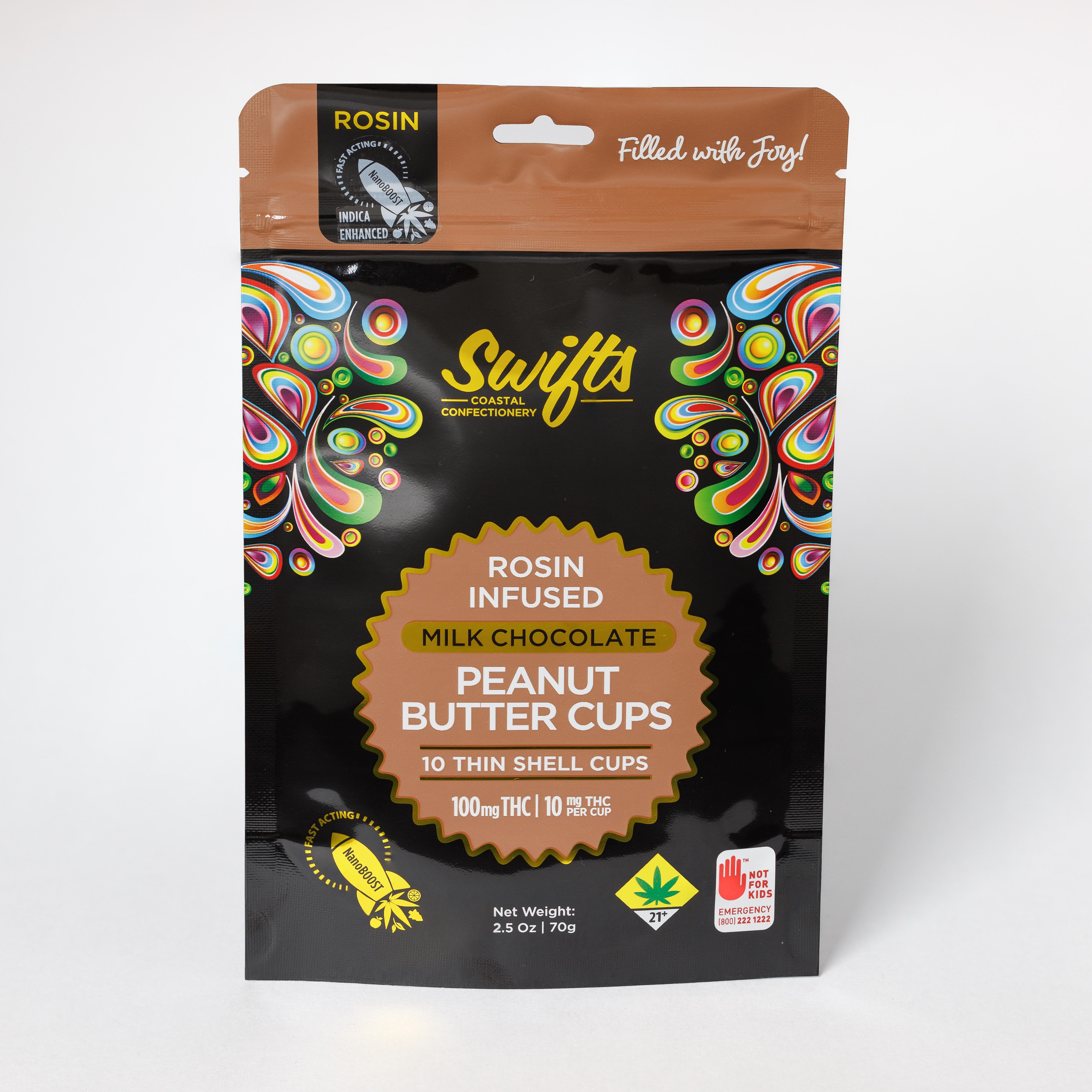 Photograph of product: Swifts | Peanut Butter Cups Oui'd | Rosin Infused | 10pk | 100mg TH-oui