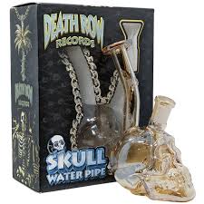 Photograph of product: Death Row Records 5.5" Metallic Skull Water Pipe with 14M Bowl