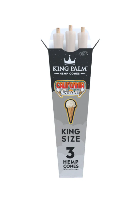 Photograph of product: King Palm King Size Hemp Cone 3pk - California Cream