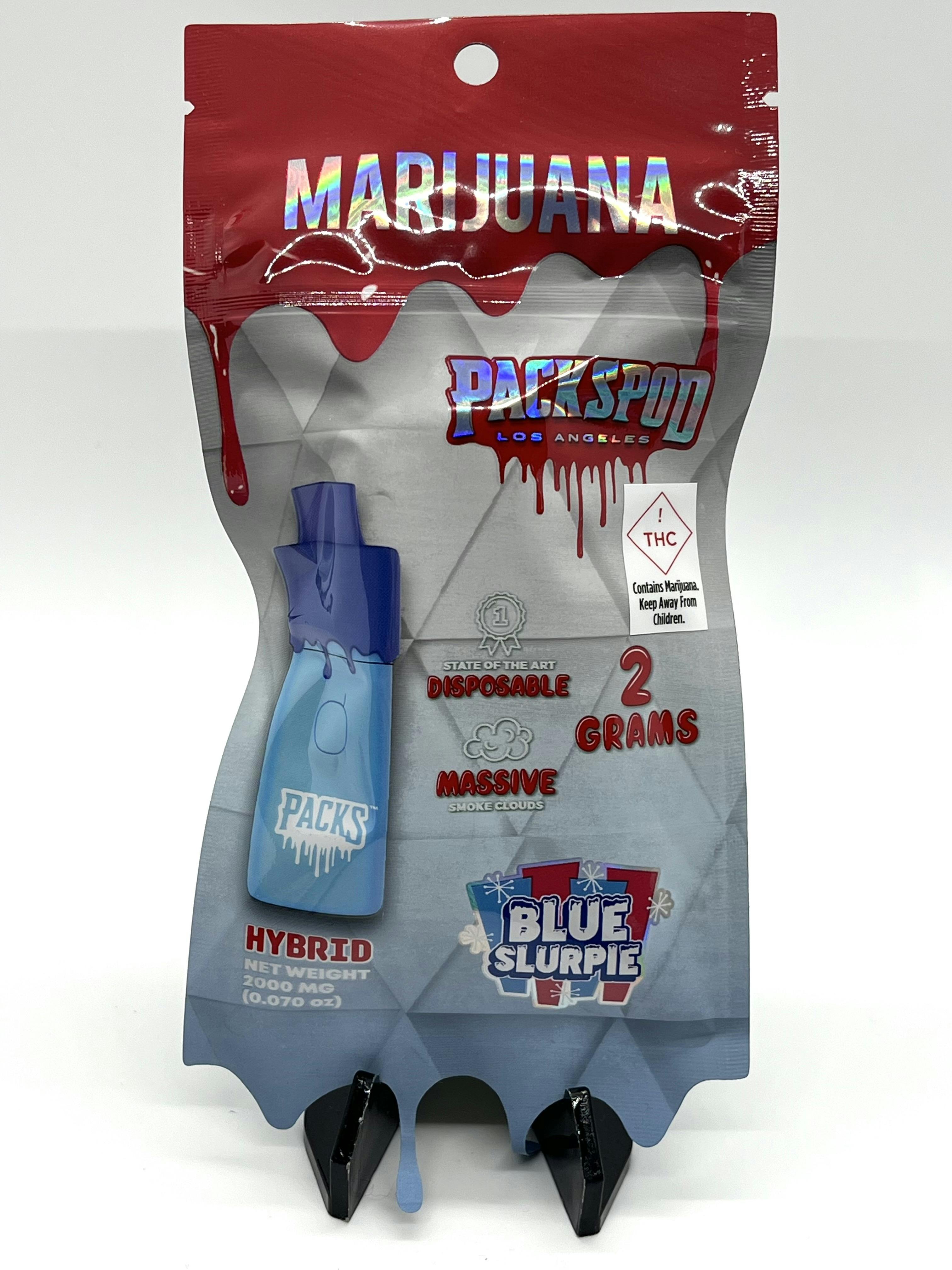 Photograph of product: PacksPod Los Angeles | 2 Gram Disposable | Blue Slurpie