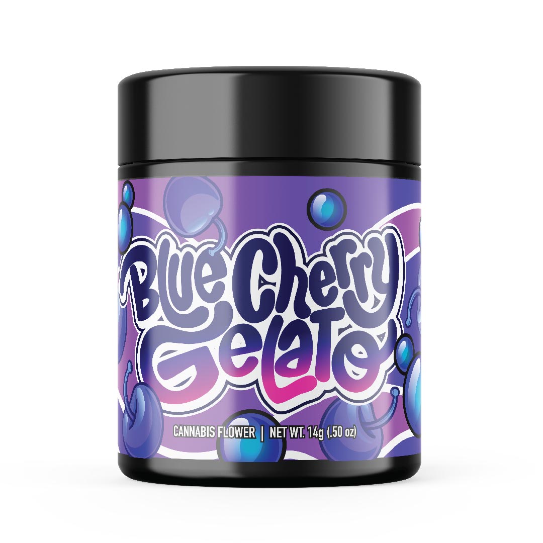 Photograph of product: Exotic Matter | Blue Cherry Gelato Pre-Pack Flower - 14g