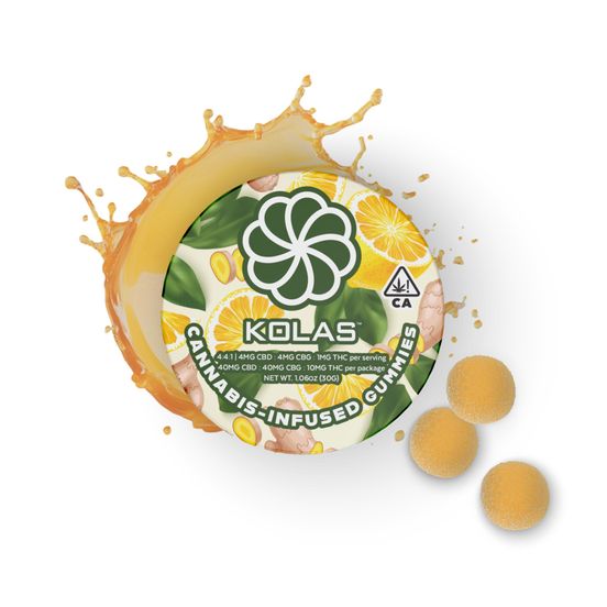 Photograph of product: Kolas Gummies Ginger Lemon 10mg TH-oui / 40mg CBG / 40mg CBD - 
