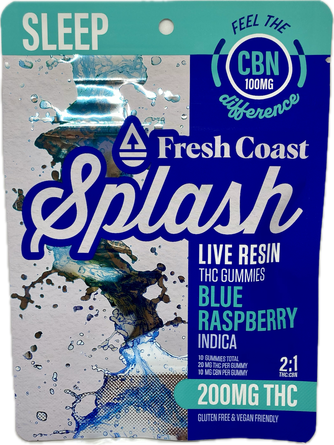 Photograph of product: Fresh Coast - Blue Raspberry Splash Live Resin Gummies - 200mg