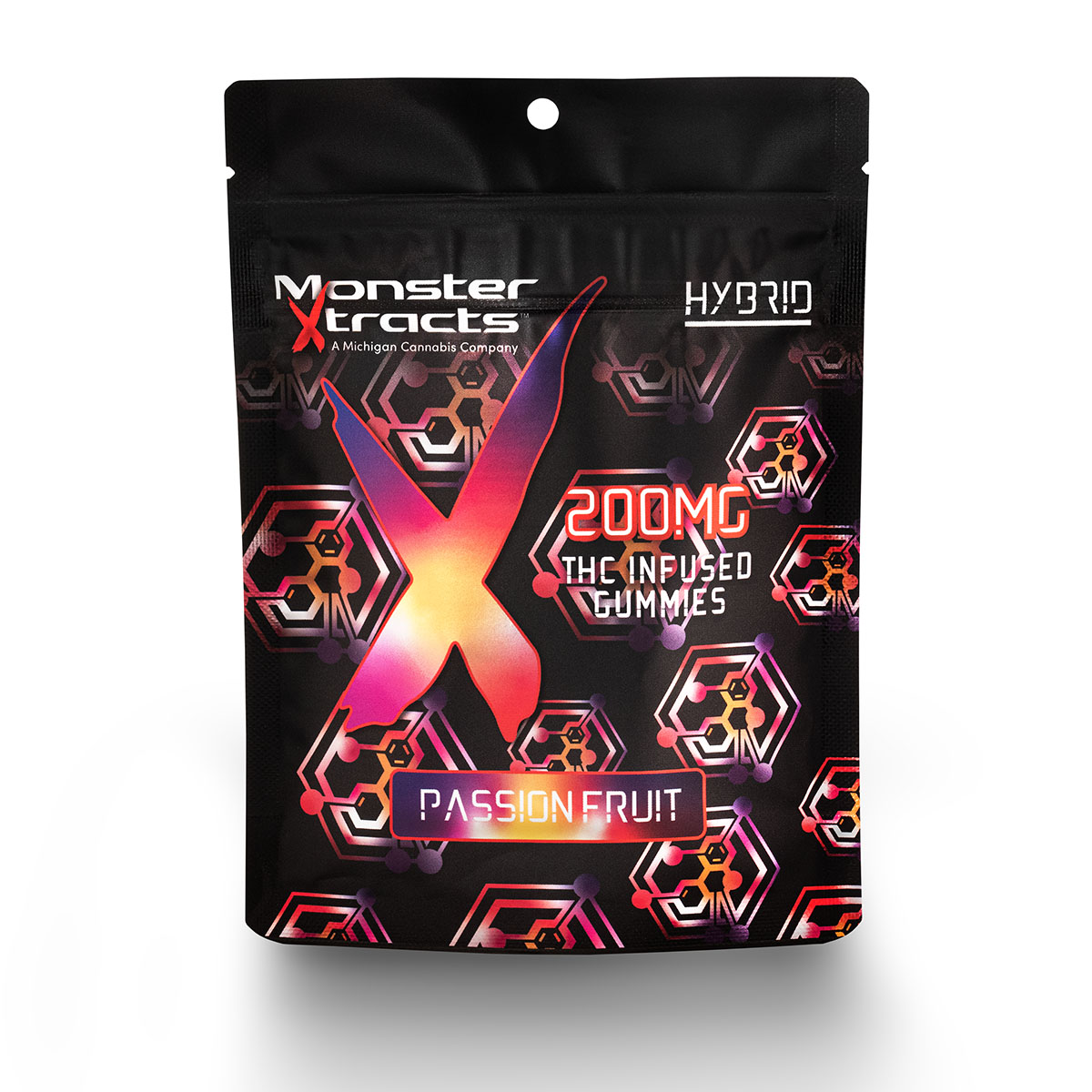 Photograph of product: Monster X   10 X 20mg Gummies   Passion Fruit