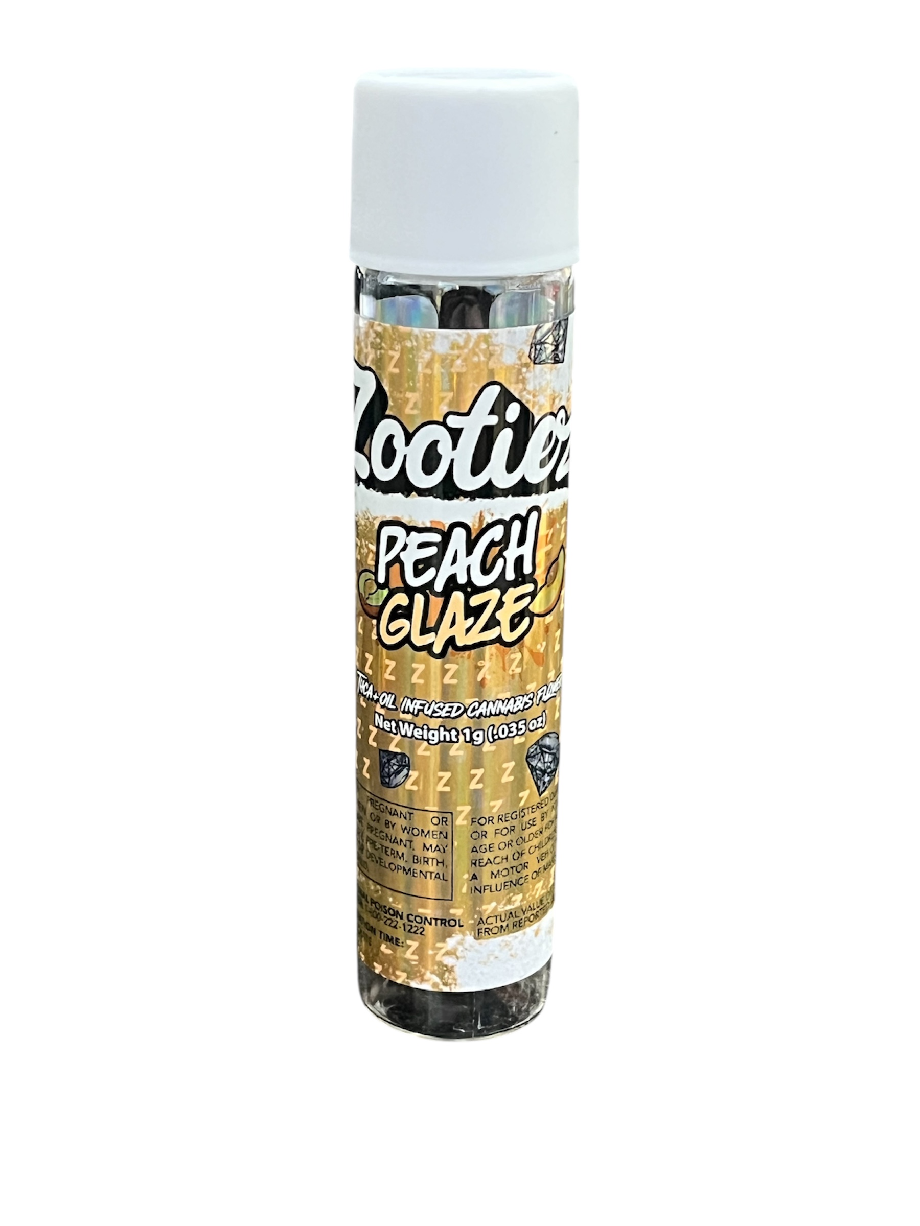 Photograph of product: ZOOTIEZ | PEACH GLAZE | TH-ouiA INFUSED PREROLL
