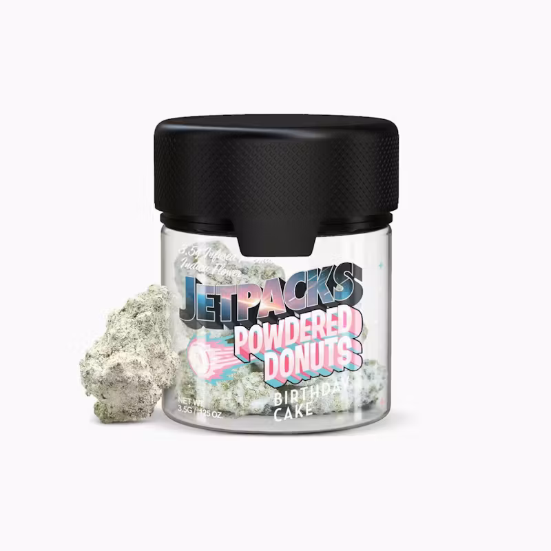 Photograph of product: Jetpacks | Birthday Cake Powdered Donut - Infused flower 3.5g