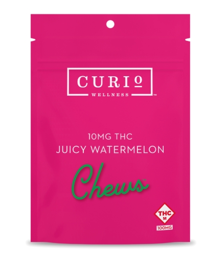 Photograph of product: CURIO - CHEWS - 400MG - 10PK - JUICY WATERMELON
