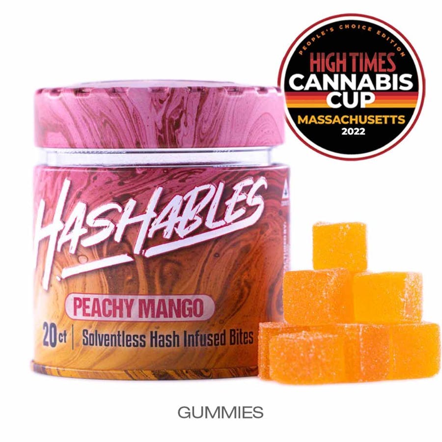 Photograph of product: Peachy Mango au chocolat Rosin Gummies - 