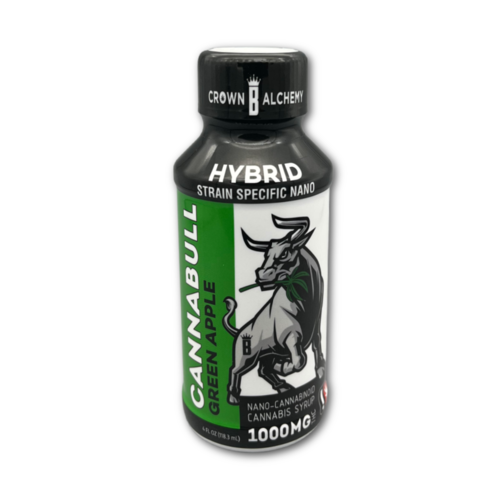 Photograph of product: Cannabull | Green Apple Hybrid | Nano-Cannabinoid Syrup | 500mg