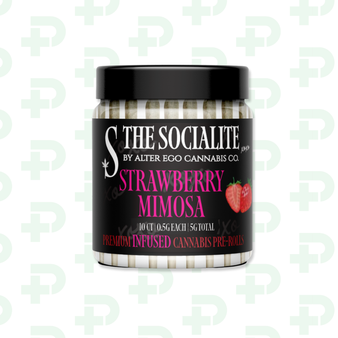 Photograph of product: The Socialite by Alter Ego - 10 Pack Infused Preroll - Strawberry Mimosa