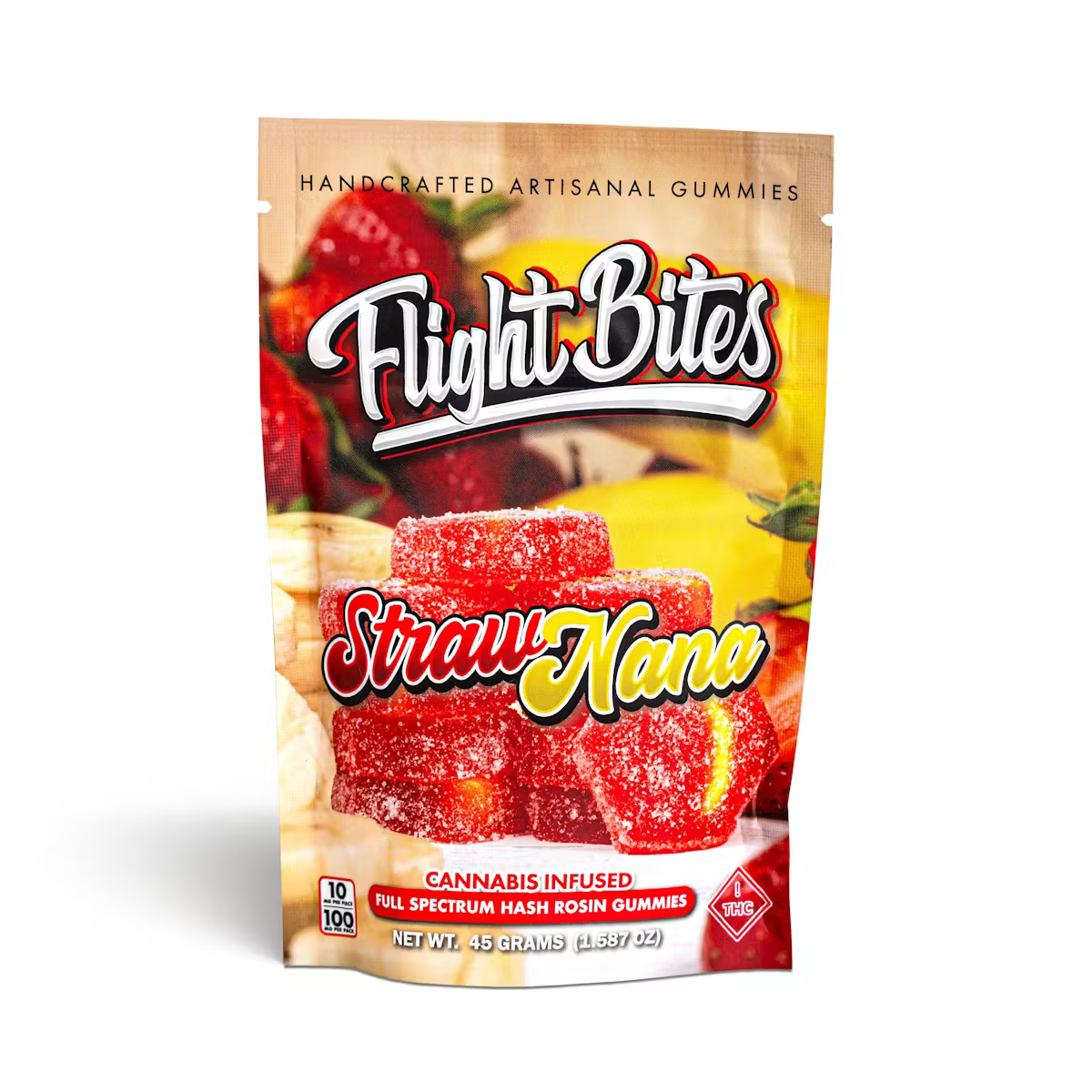 Photograph of Product: Strawnana Rosin Gummies 10pk