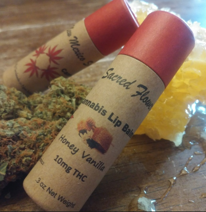 Photograph of product: NM Sacred Flower - Lip Balm - (H) - Vanilla Honey - 10mg