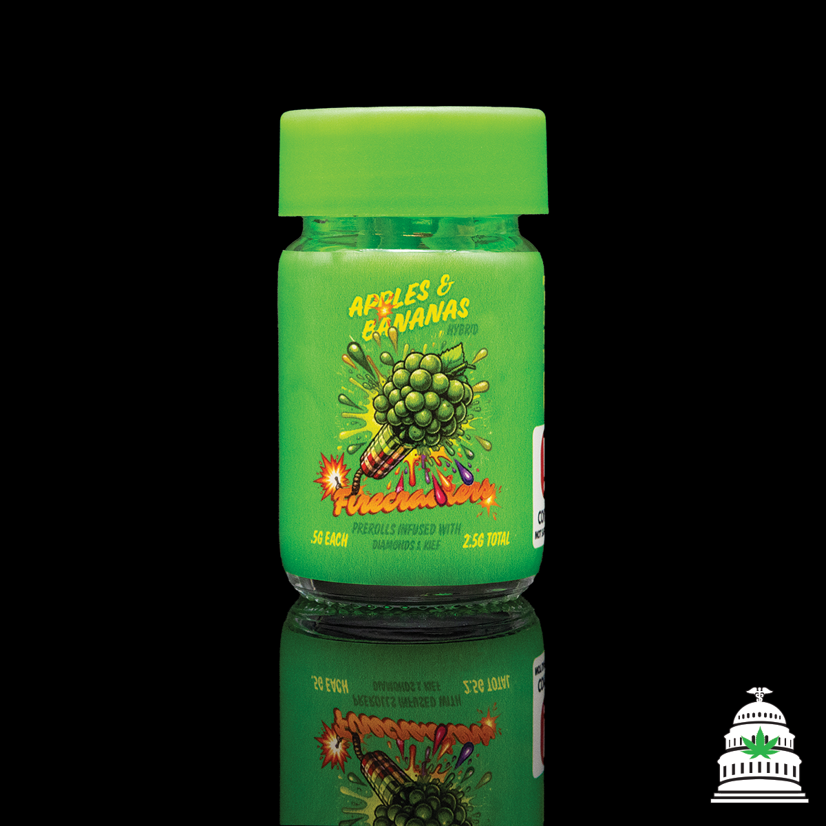Photograph of product: Apples and Bananas - 5pk Firecrackers Infused Prerolls