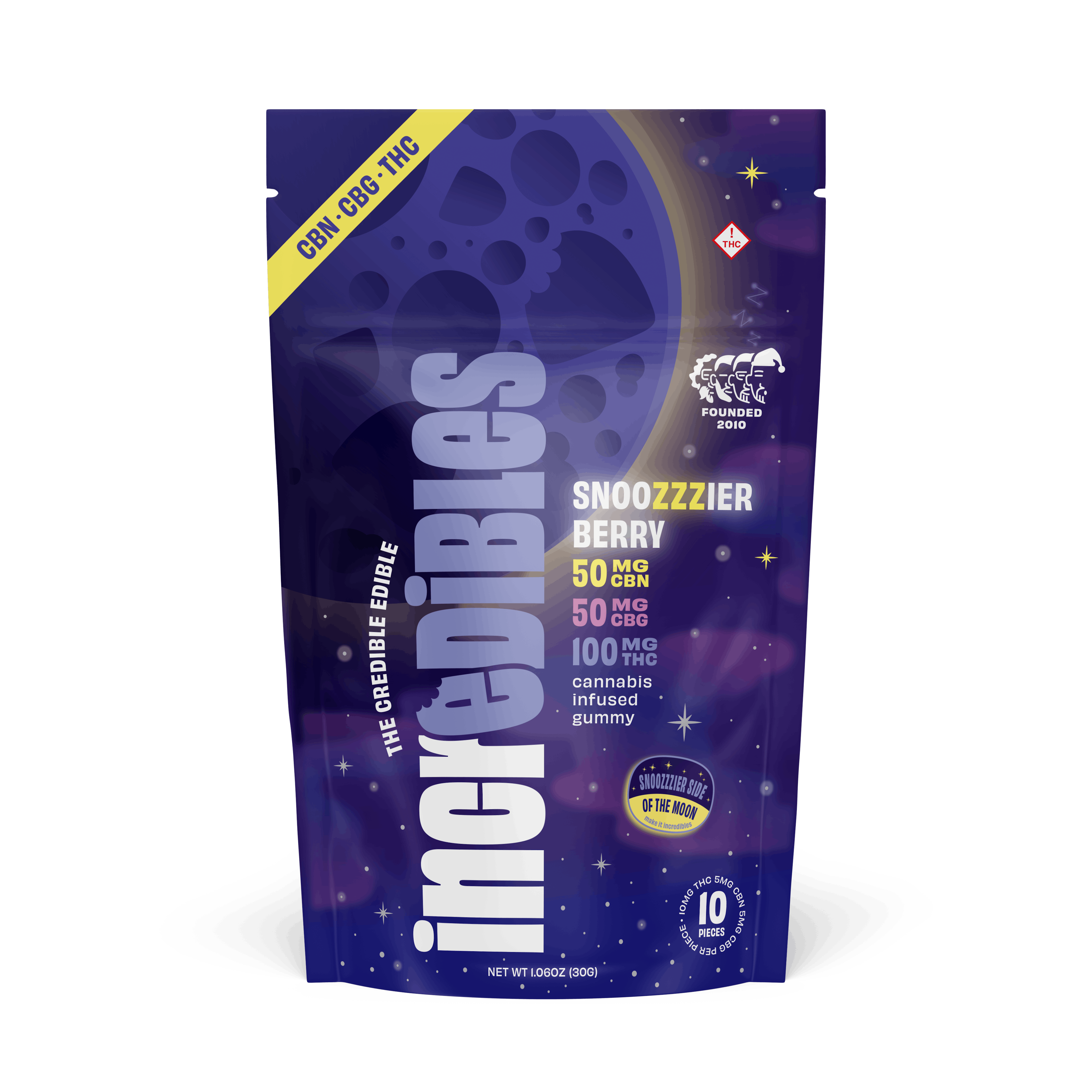 Photograph of product: Bites: Snoozzzierberry + CBN + CBG 2:1: Gummies | 10 Pack