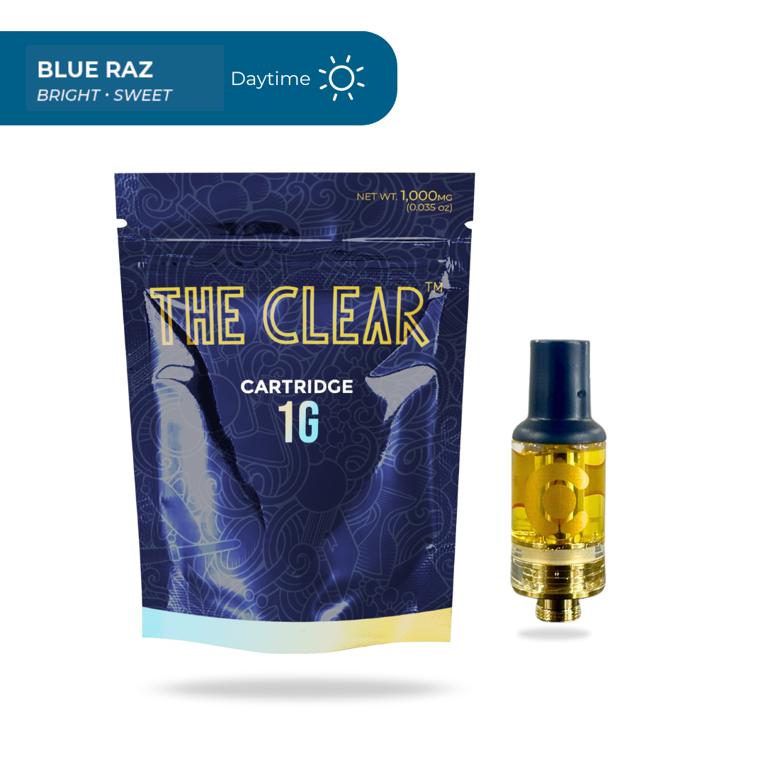 Photograph of product: The Clear | Blue Raz Cartridge