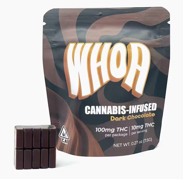 Photograph of product: DARK CHOCOLATE | MINI BITES | 100MG | WHOA EDIBLES