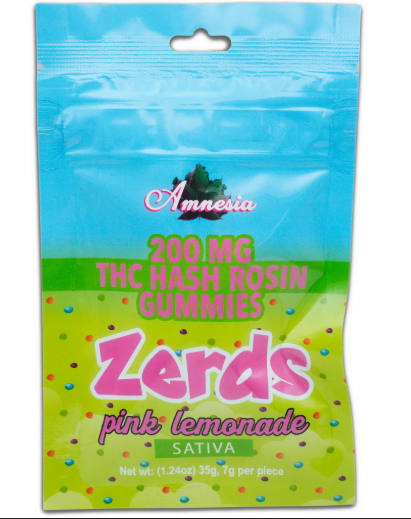 Photograph of product: Pink Lemonade | au chocolat Rosin Nerd Gummies 200mg   5pk