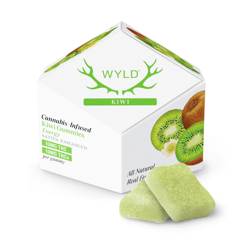 Photograph of product: Kiwi - 1:1 TH-oui:TH-ouiV 100mg Gummies - Wyld - 