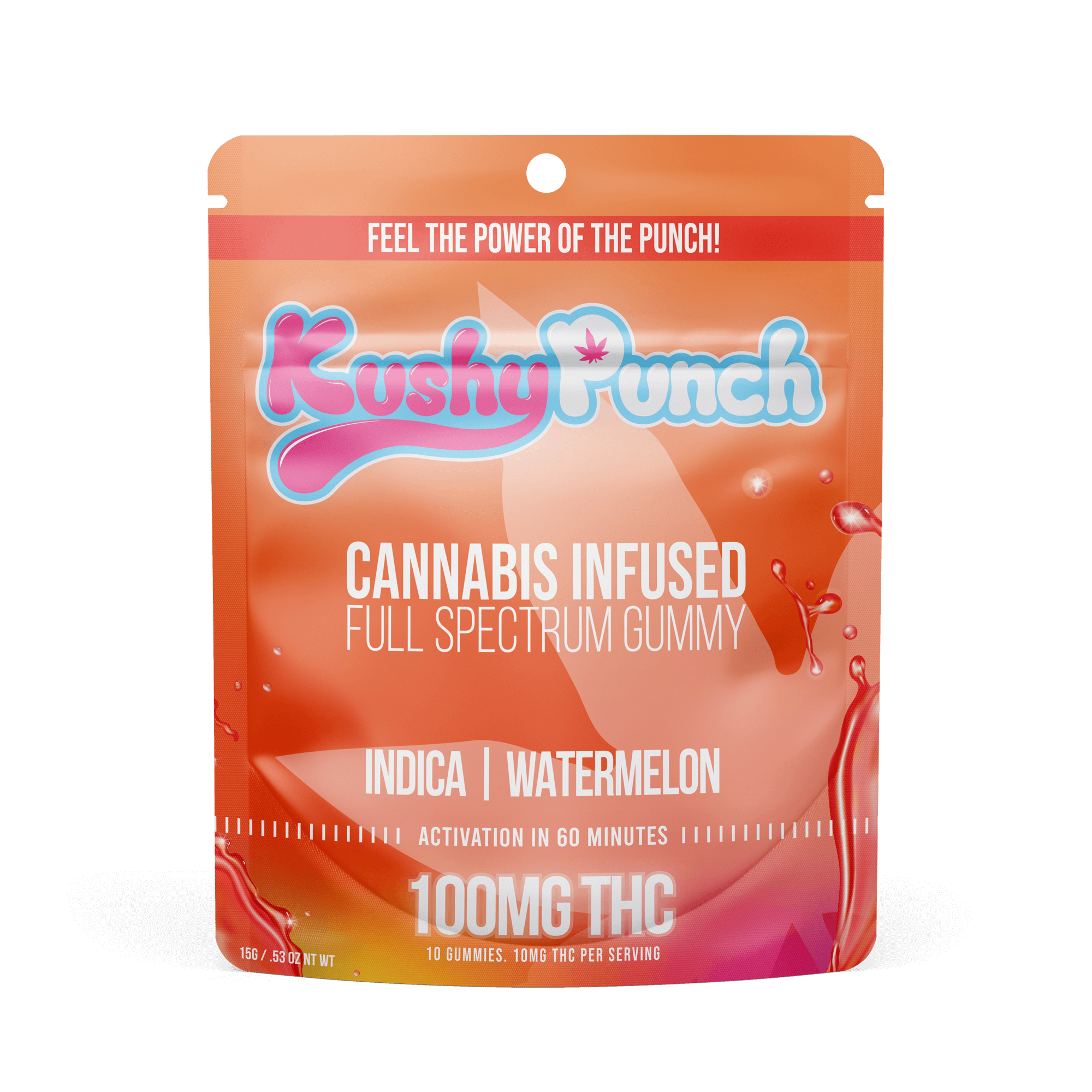 Photograph of product: Kushy Punch - Watermelon (Oui'd) Sugar Free Edible 100mg