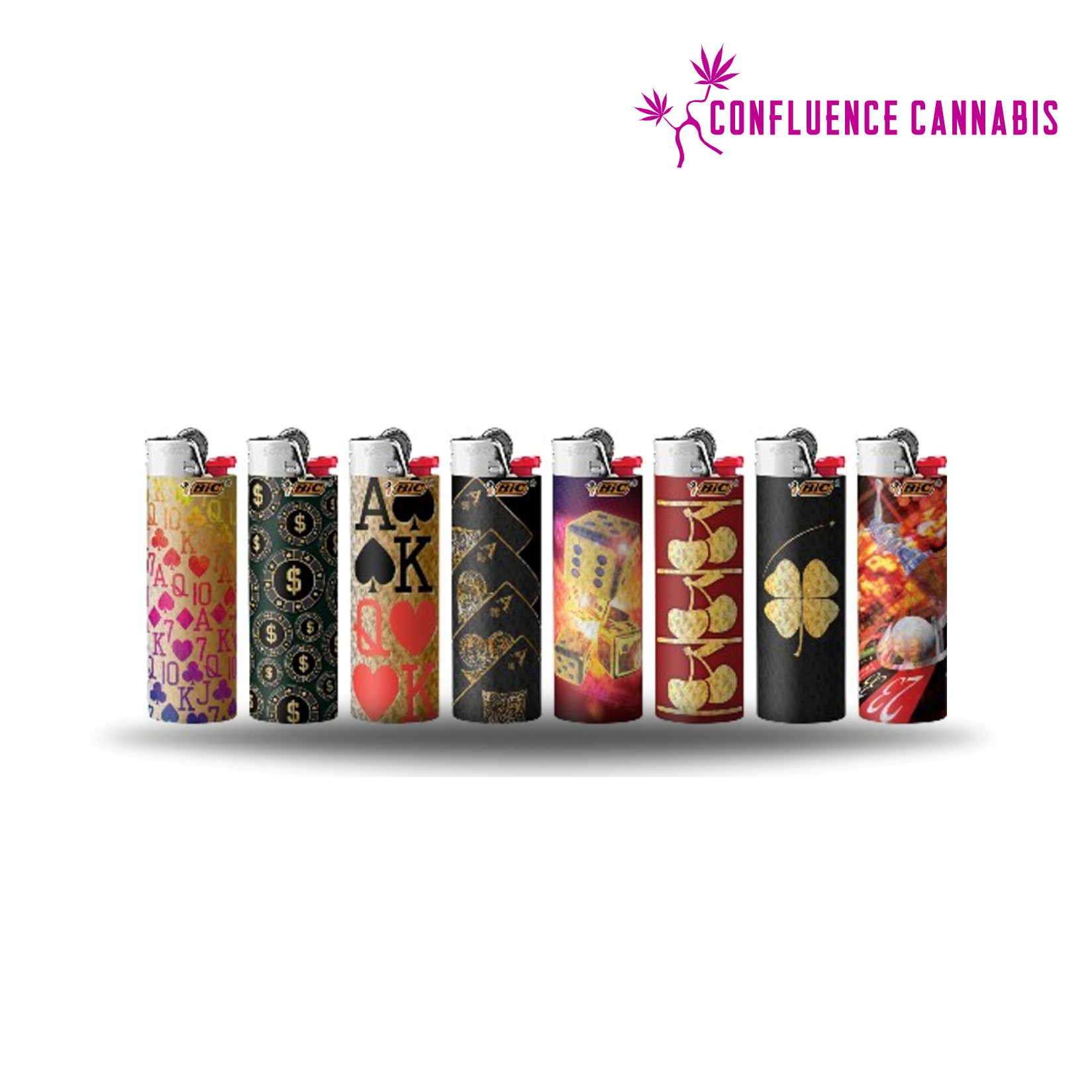 Photograph of product: Assorted Bic Lighter Casino Edition