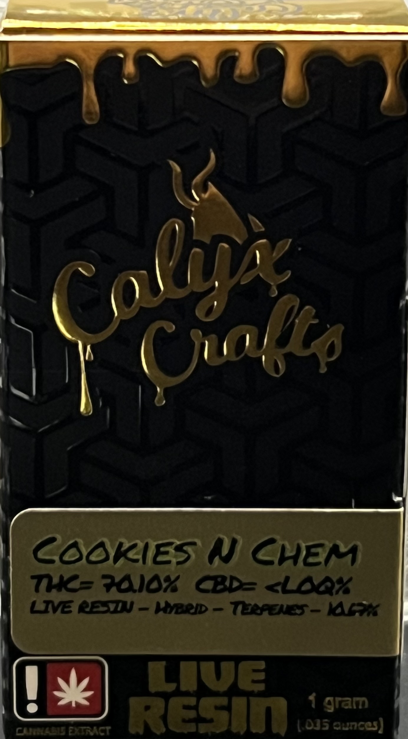 Photograph of product: Calyx Crafts Live Resin Cookies N Chem Cartridge