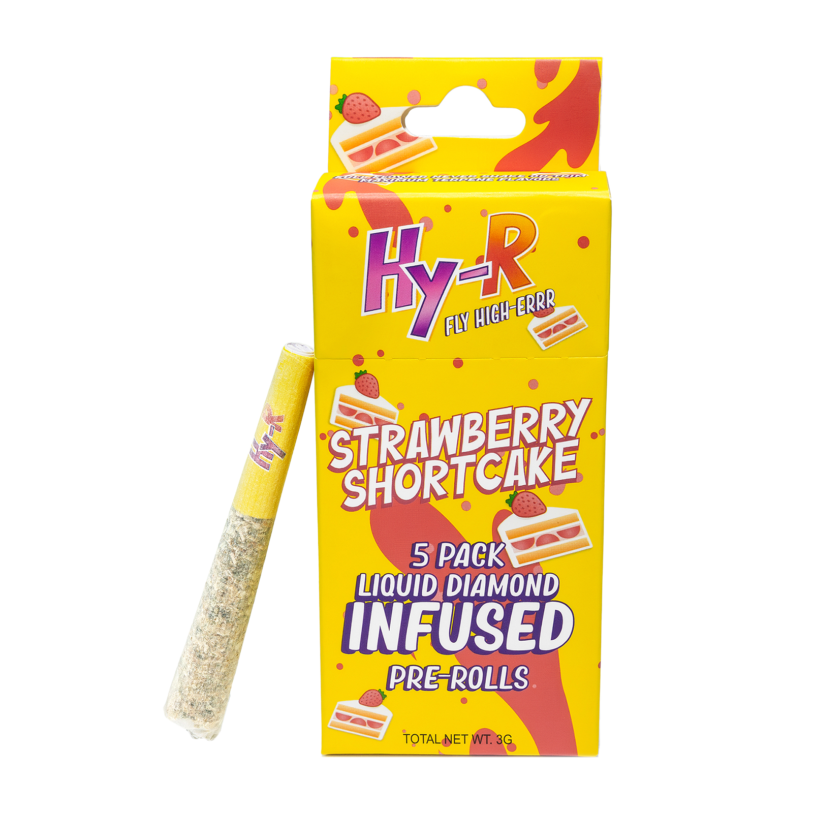 Photograph of product: Strawberry Shortcake 5 Pack (3.0g Total) Infused Prerolls