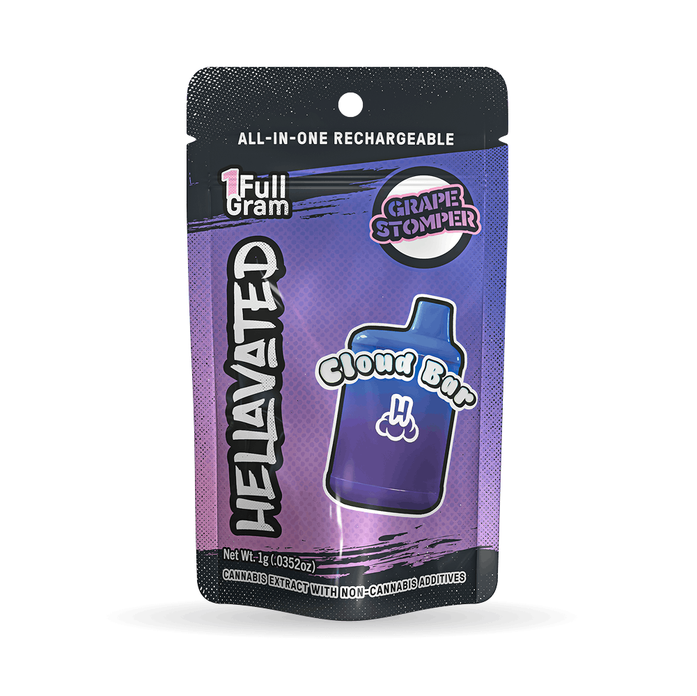 Photograph of product: Hellavated Grape Stomper Disposable Vape 1g