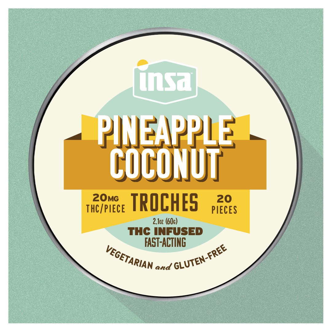 Photograph of product: Insa |Pineapple Coconut RSO Troches 20 mg |  20 Count