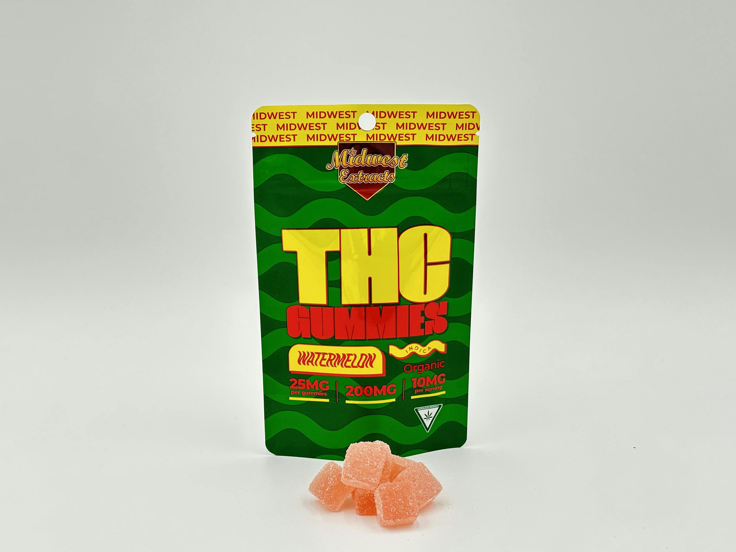 Photograph of product: Midwest Extracts | 200mg Gummies | Watermelon