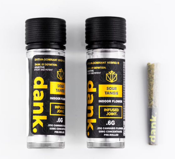 Photograph of product: Dank | .6g  Infused Pre-Roll Joint | Sour Tangie