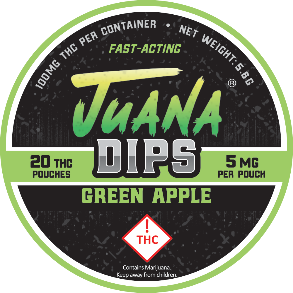 Photograph of product: Green Apple Dip Pouches | 5mg/100mg