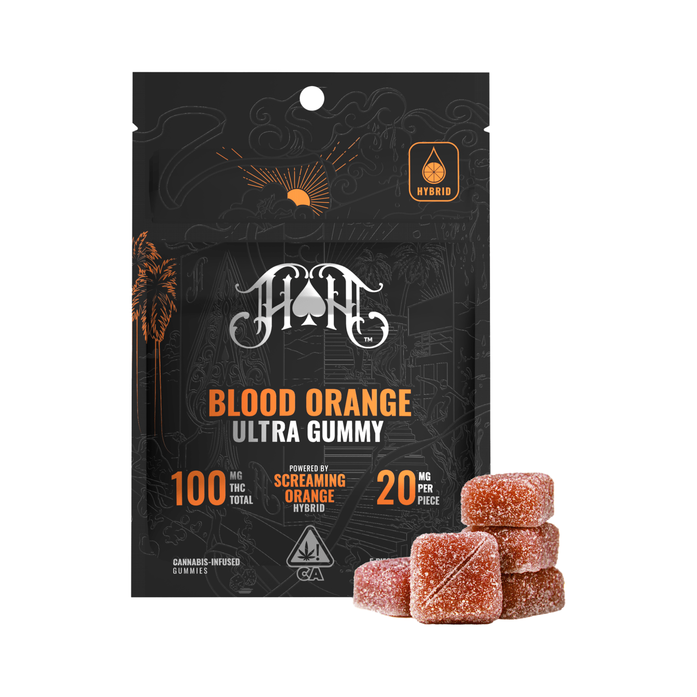 Photograph of product: Heavy Hitters - 100mg - 5ct Gummies - Blood Orange