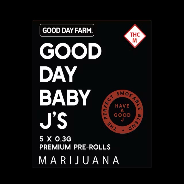 Photograph of product: Good Day Farm Tire Fire Baby J's 5pk | 1.5g