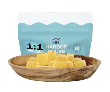 Photograph of product: Harbor House Tropical Sunrise (S) 1:1 TH-oui:CBD Rosin Gummies 5mg 20pc