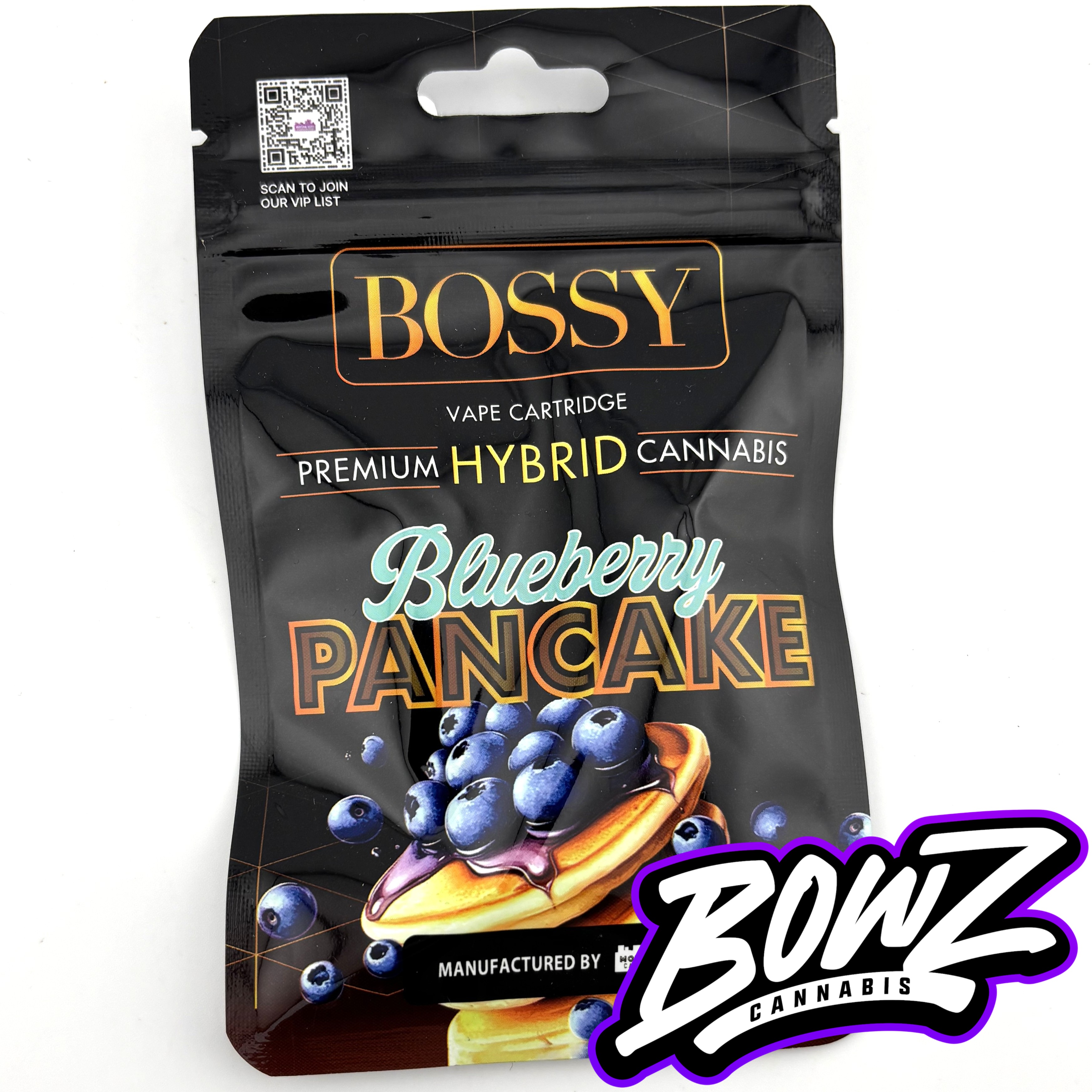 Photograph of product: Bossy - 510 Vape Cartridge - (1g) - Hybrid - **BLUEBERRY PANCAKE** (10/$40)