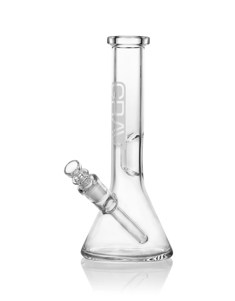 Photograph of product: 8" Clear Beaker Base Water Pipe | Assorted Colors