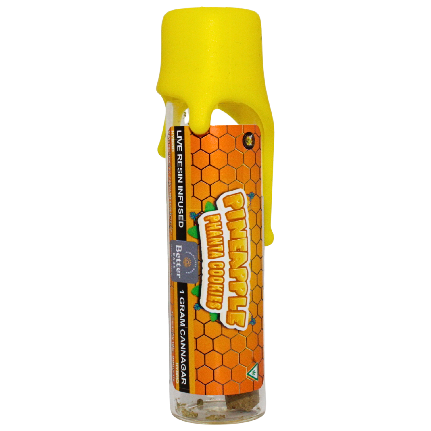 Photograph of product: CANNABEE EXTRACTS PINEAPPLE PHANTA COOKIES LIVE RESIN CANNAGARS REC