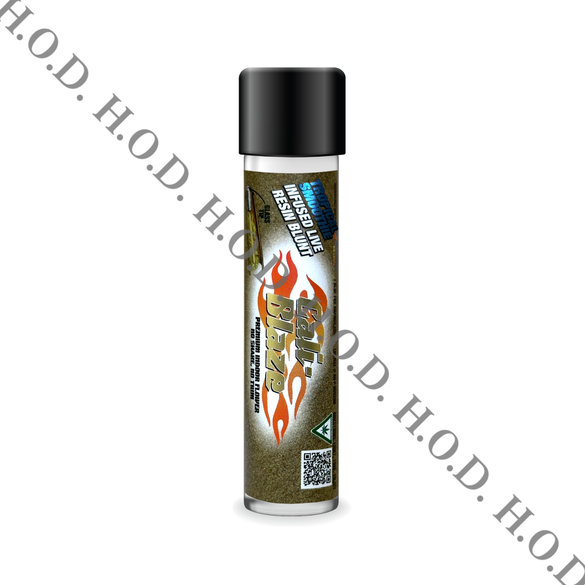 Photograph of product: Cali-Blaze Tropical Smoothie Live Resin Infused Donut Blunt 1.2g