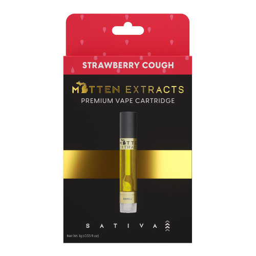 Photograph of product: Mitten Extracts 1g Cart Strawberry Cough