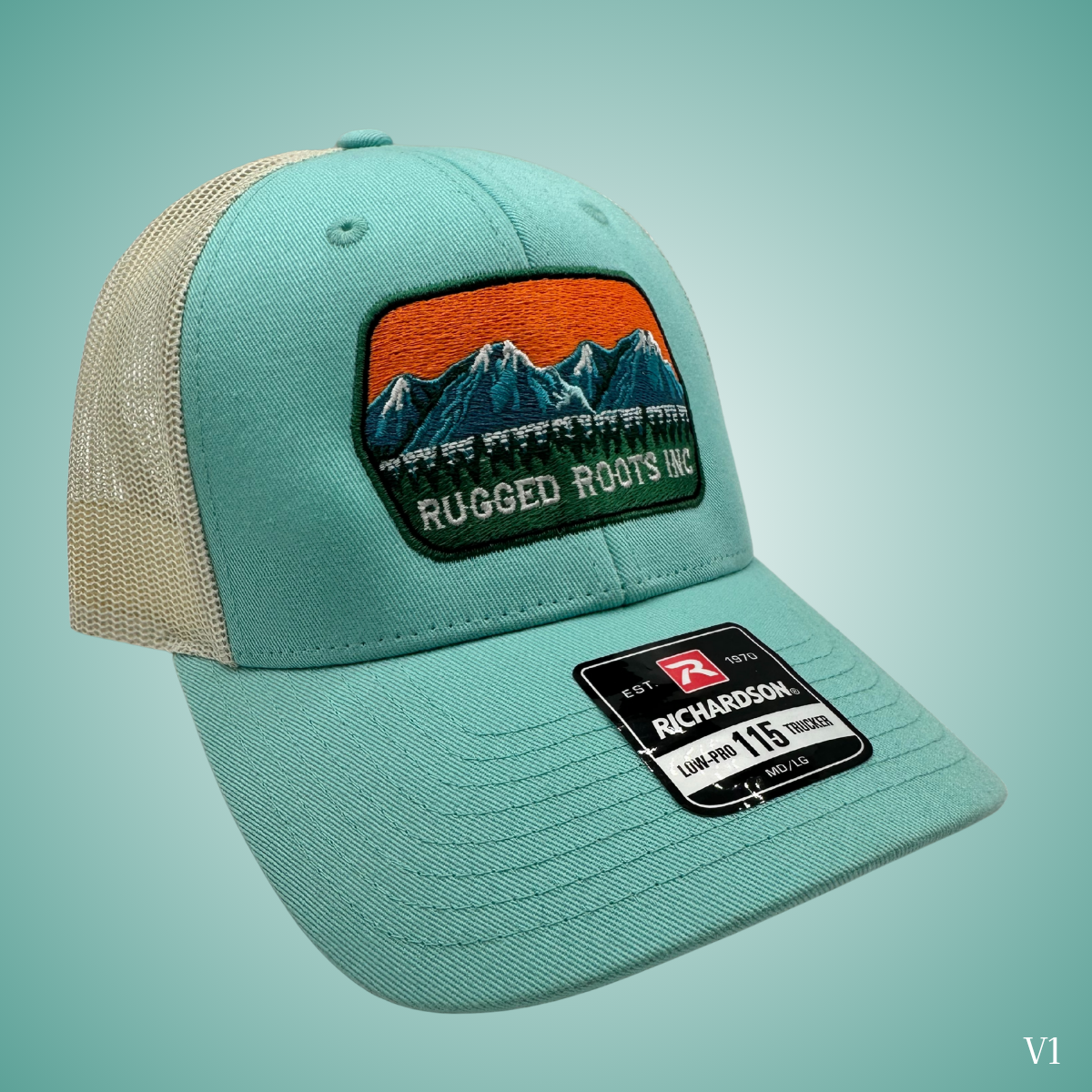 Photograph of product: Rugged Roots | Teal Trucker Hat