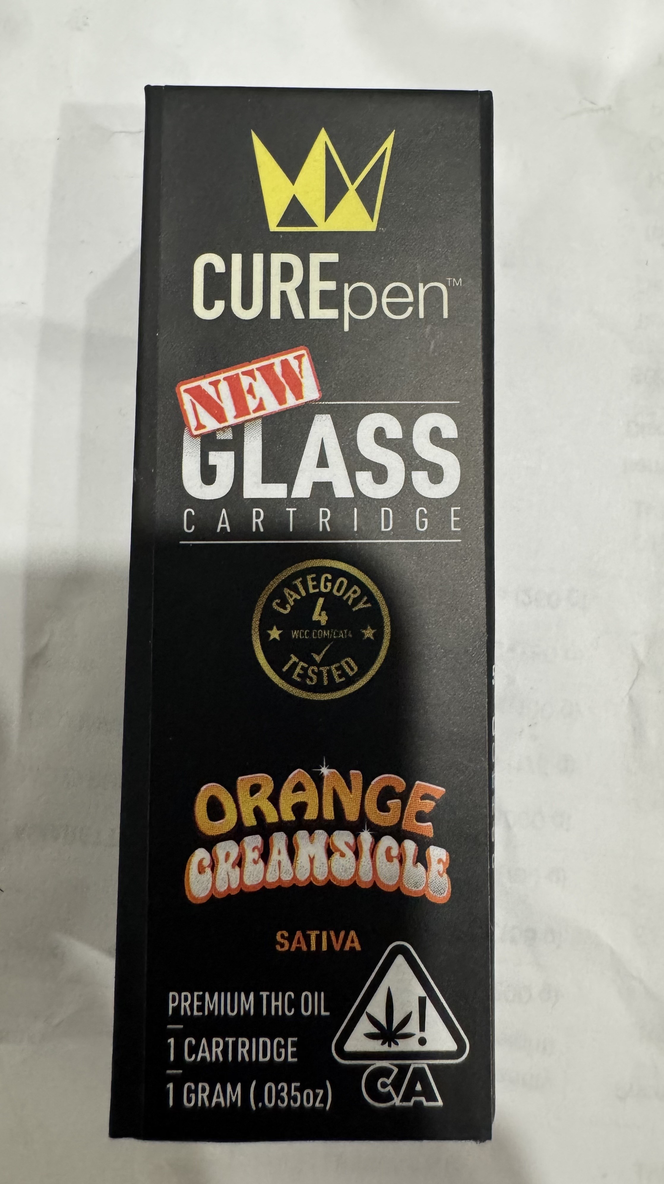 Photograph of product: ORANGE CREAMSICLE 1G CUREPEN CARTRIDGE - 1 G