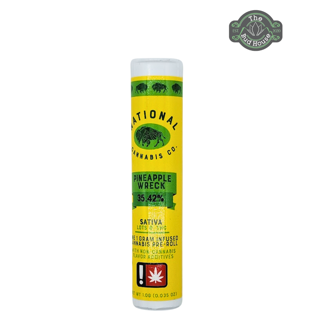 Photograph of product: National Oui'd Co. Single PINEAPPLE WRECK 1g Infused Pre-Roll