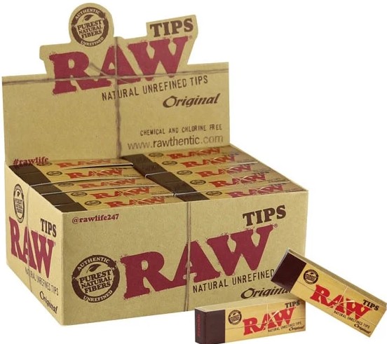 Photograph of product: RAW Natural Unrefined Tips - 50 per pack