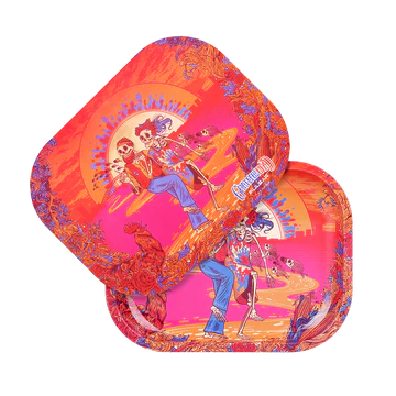 Photograph of product: Grateful Dead x Pulsar Mini Metal Rolling Tray w/Lid - Sunset Dance - 7"x5.5"