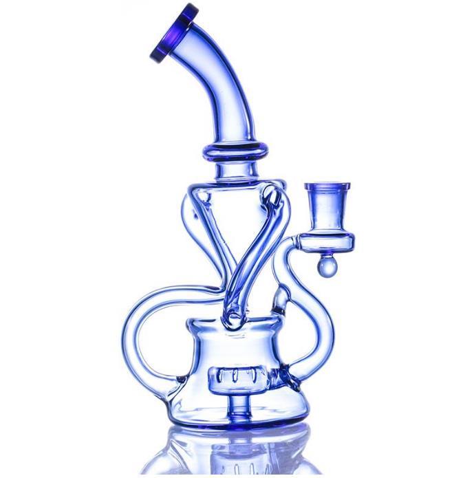 Photograph of Product: DHGATE - 9 INCH RECYCLER - GLASS BONG - BLUE