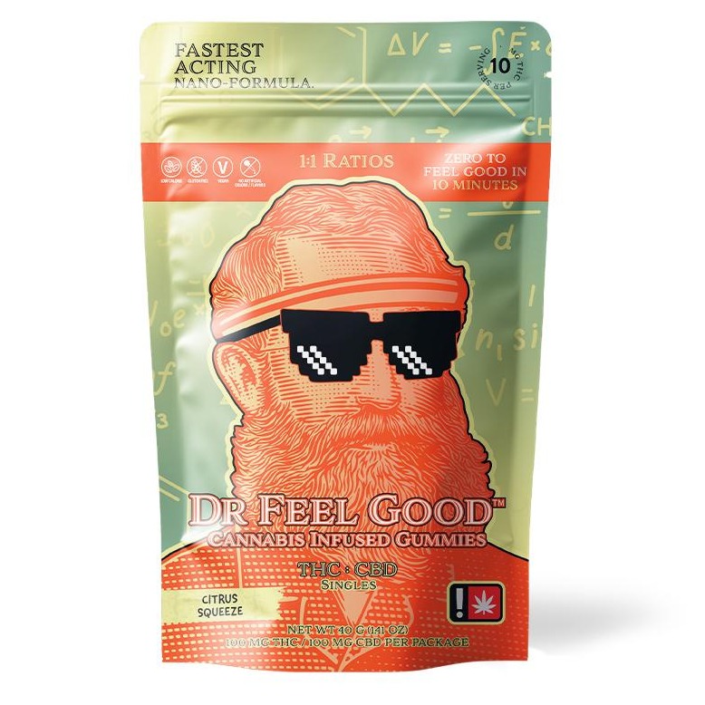 Photograph of product: Dr Feel Good > 1:1 Ratio Single Gummy > Citrus Squeeze