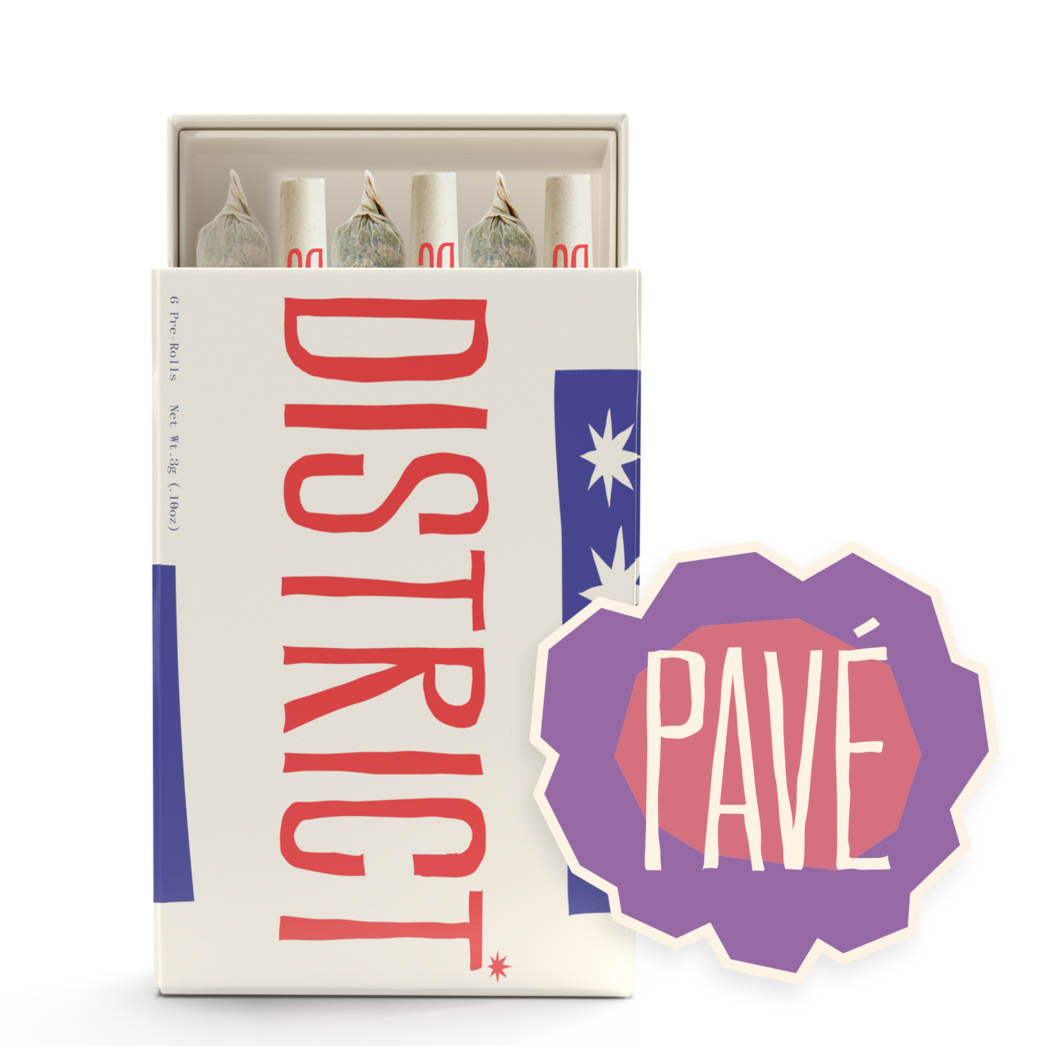 Photograph of product: District Oui'd | Pre Rolls | Pave | 6 x .5g