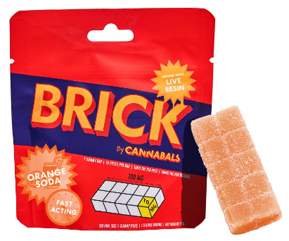 Photograph of product: Orange Soda Live Resin Brick Gummy | 100 mg