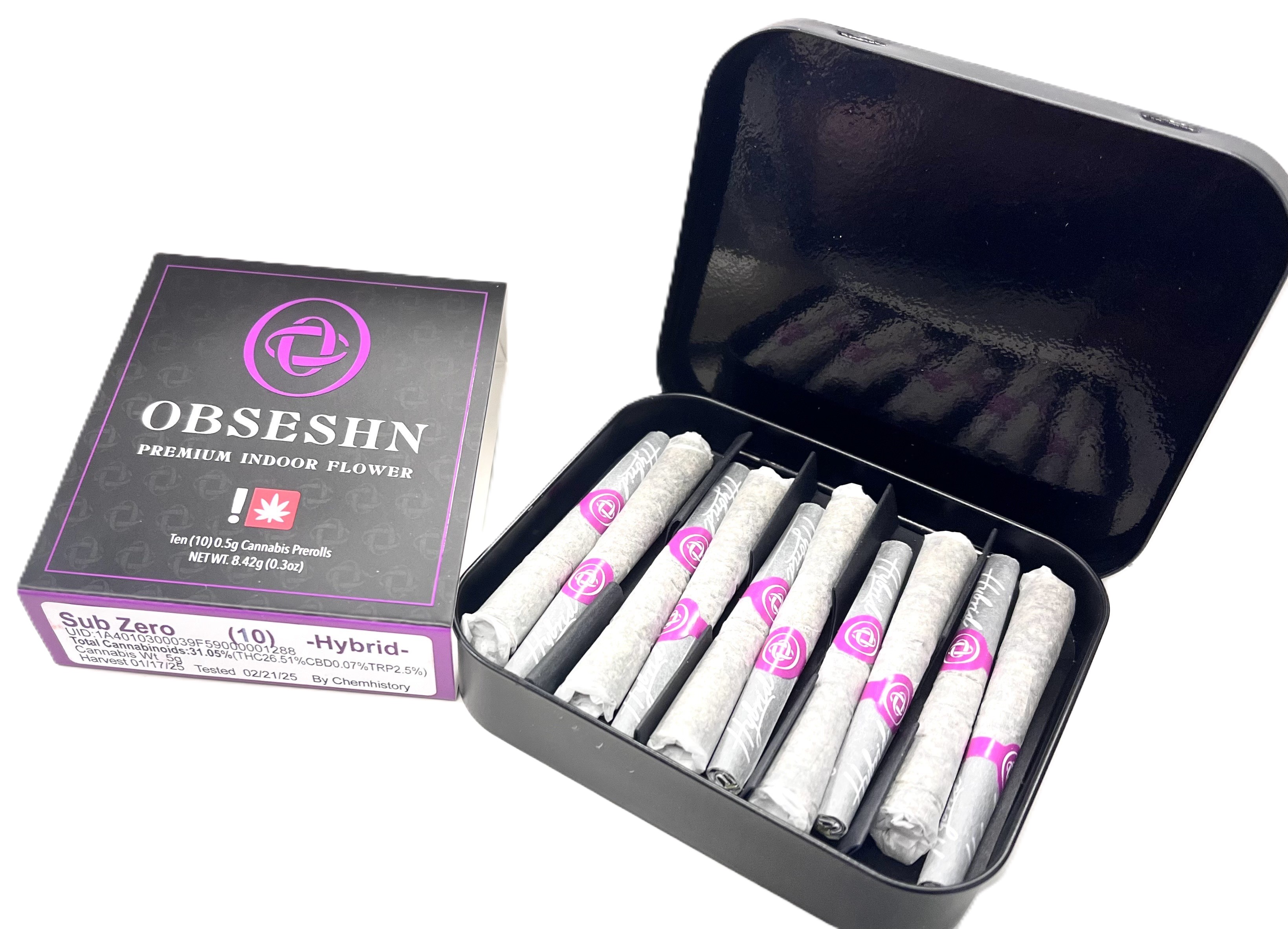 Photograph of product: Obseshn 10pk Pre-Rolls | Sub Zero