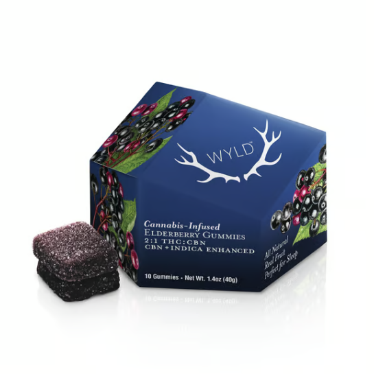 Photograph of product: 100mg Elderberry Gummies [2:1 TH-oui:CBN] 10pk